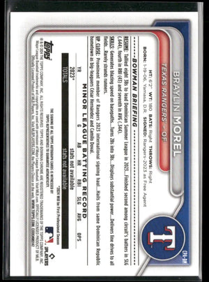 2024 1st Bowman Chrome Gold Refractor Prospects Auto Braylin Morel /50 