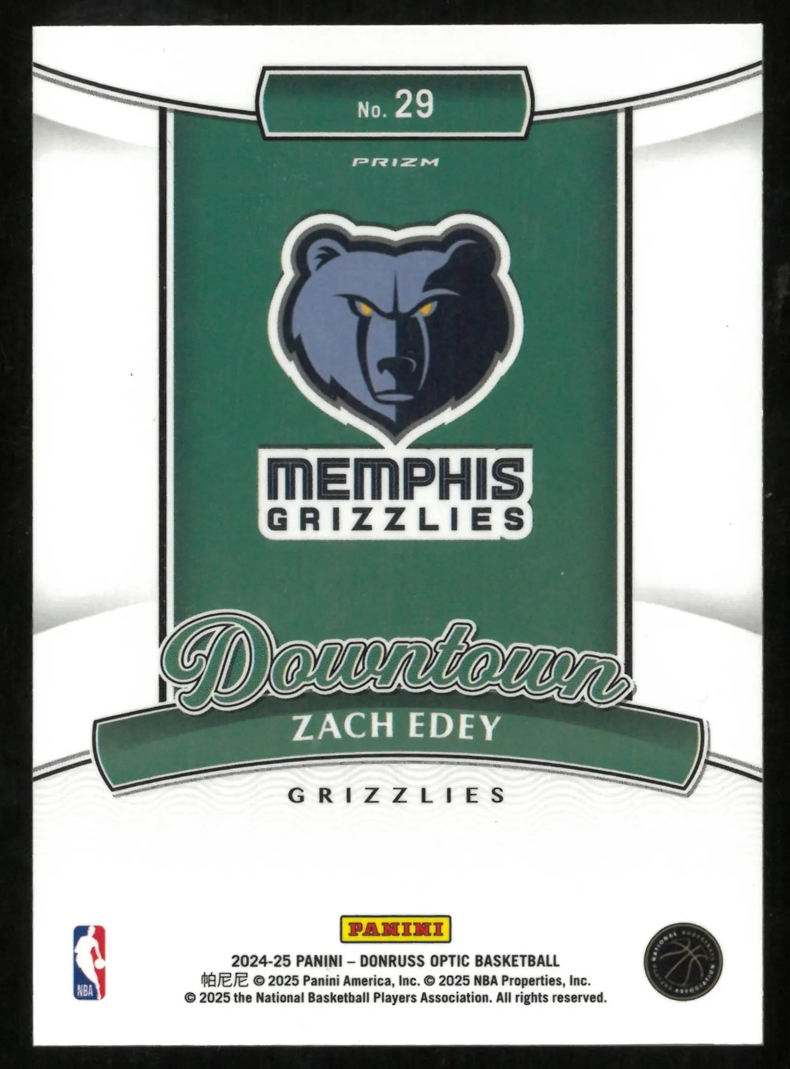 2024-25 Donruss Optic Basketball Zach Edey  RC Rookie Downtown! 