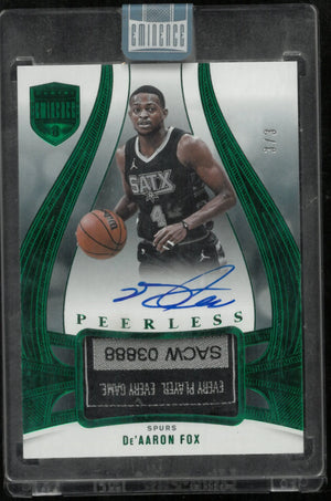 2024-25 Eminence Basketball De'Aaron Fox Emerald Peerless Tag Auto 3/3 