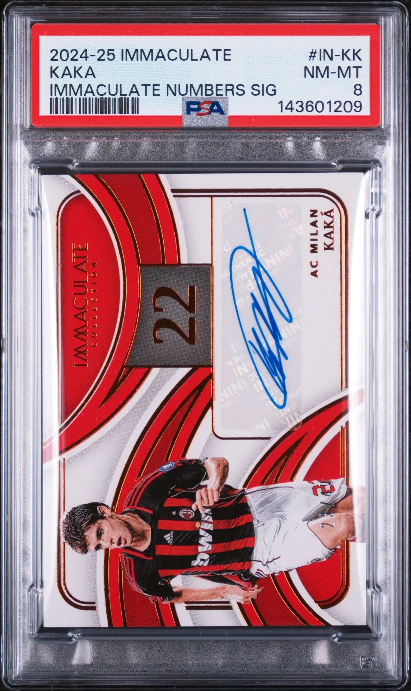 2024-25 Immaculate Soccer Immaculate Numbers Signatures Auto Kaka PSA 8 /49 