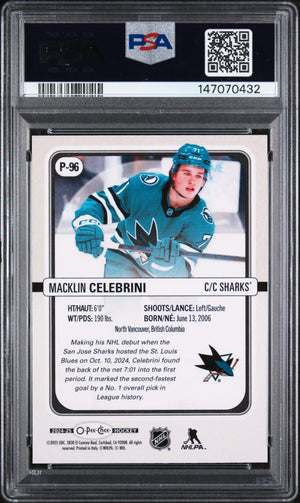 2024-25 O-Pee-Chee OPC Premier Macklin Celebrini RC Rookie #P96 PSA 10 