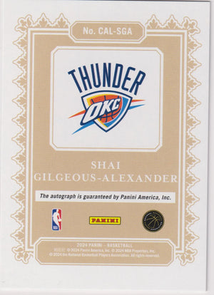 2024-25 Panini Calligraphy Signatures Autograph Shai Gilgeous-Alexander Auto 