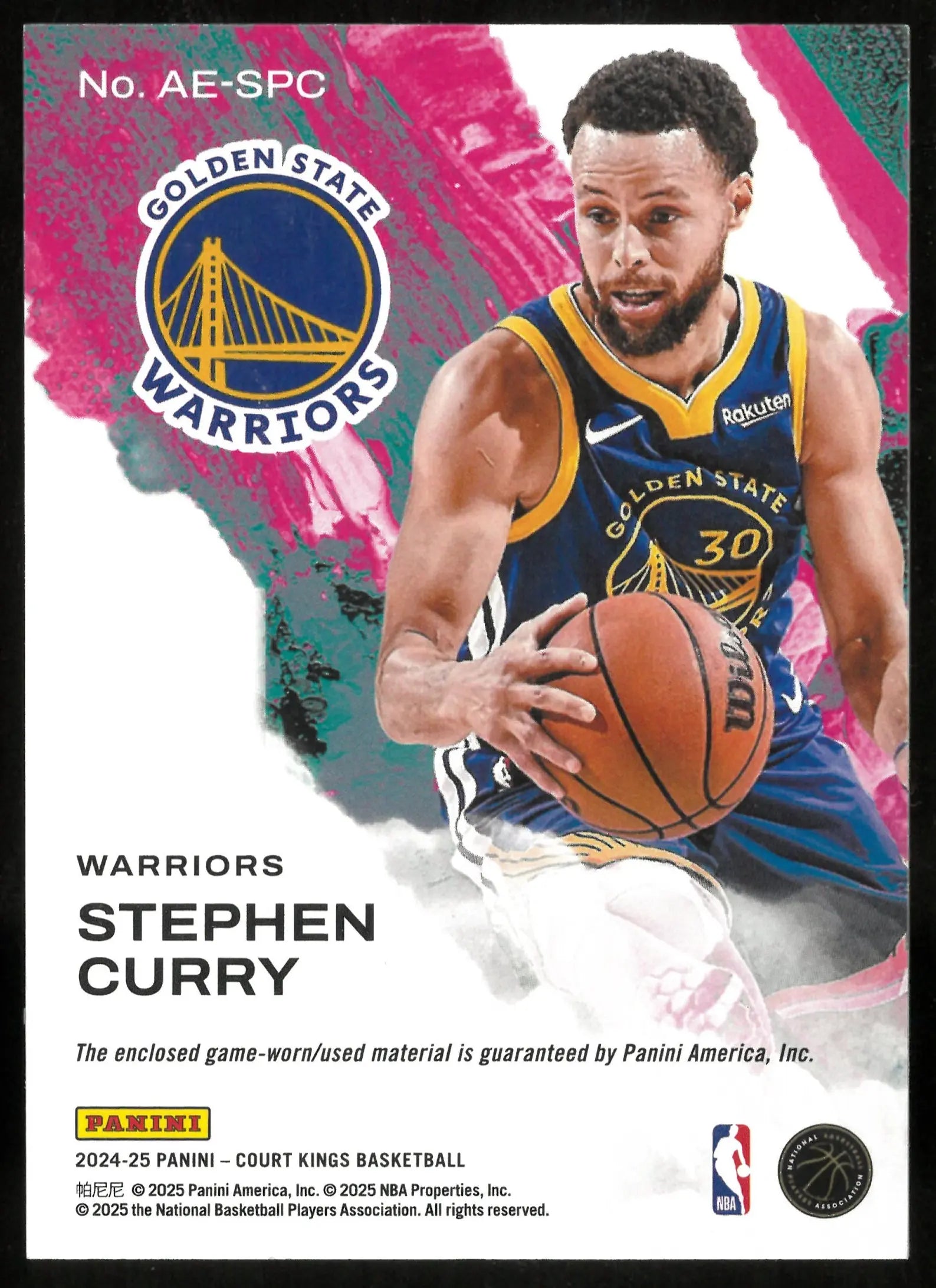2024-25 Panini Court Kings Basketball Artistic Endeavors Patch Stephen Curry 