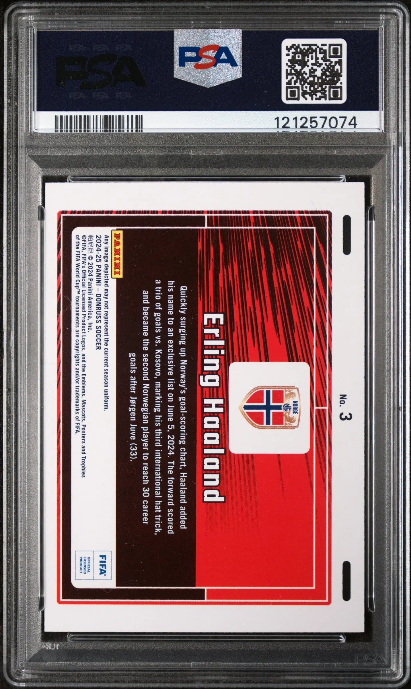 2024-25 Panini Donruss FIFA Animation Erling Haaland #3 PSA 10 