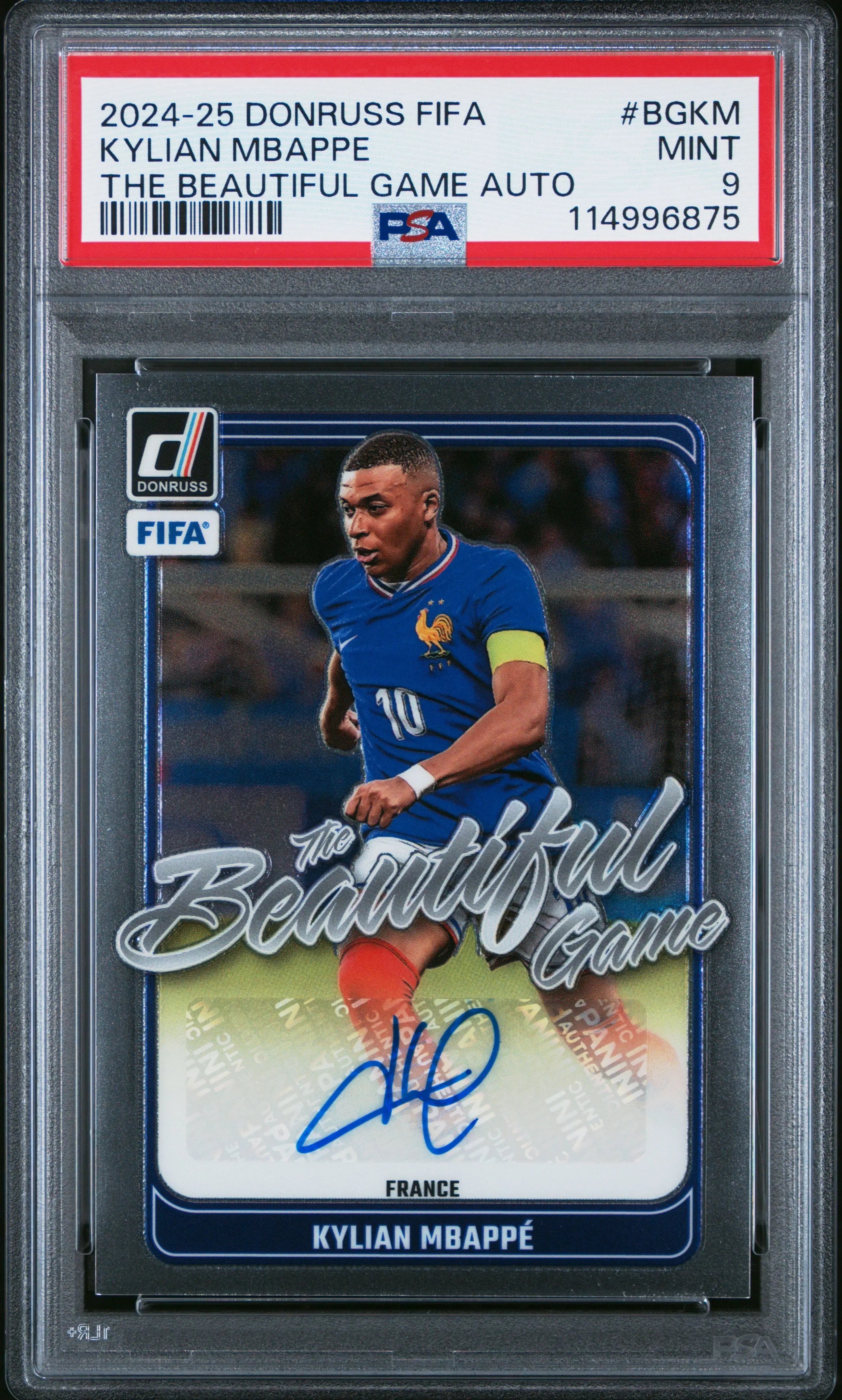 2024-25 Panini Donruss FIFA The Beautiful Game Autographs Kylian Mbappe  PSA 9 