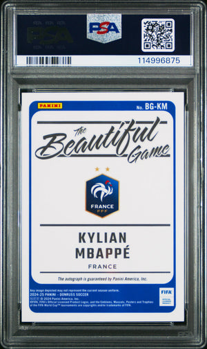 2024-25 Panini Donruss FIFA The Beautiful Game Autographs Kylian Mbappe  PSA 9 