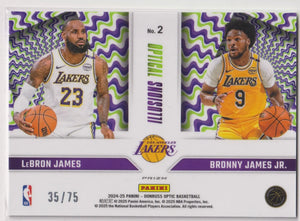 2024-25 Panini Donruss Optical Illusions Lebron James/ Bronny James Jr /75 