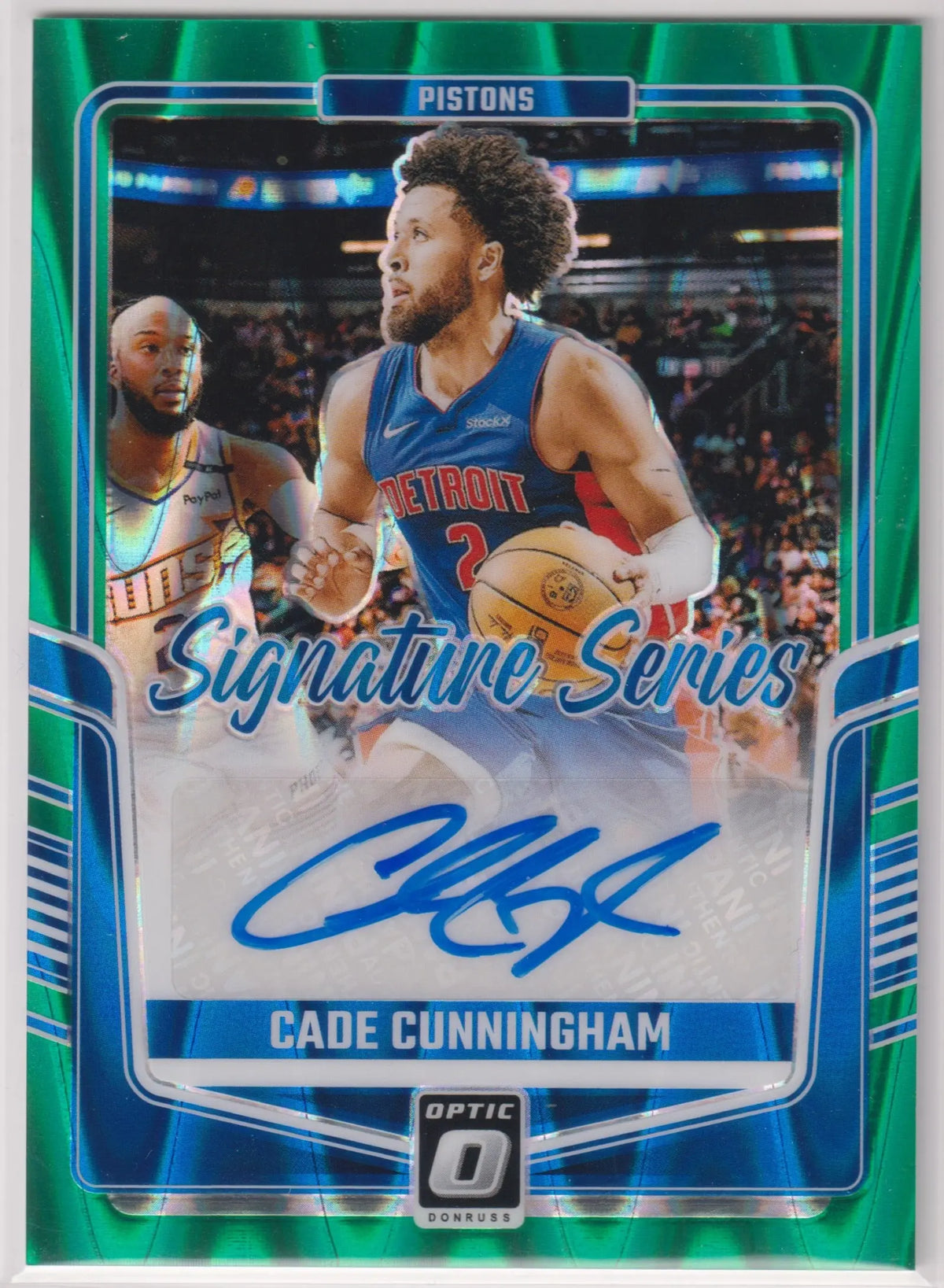 2024-25 Panini Donruss Signature Autograph Cade Cunningham Green Raywave /35 
