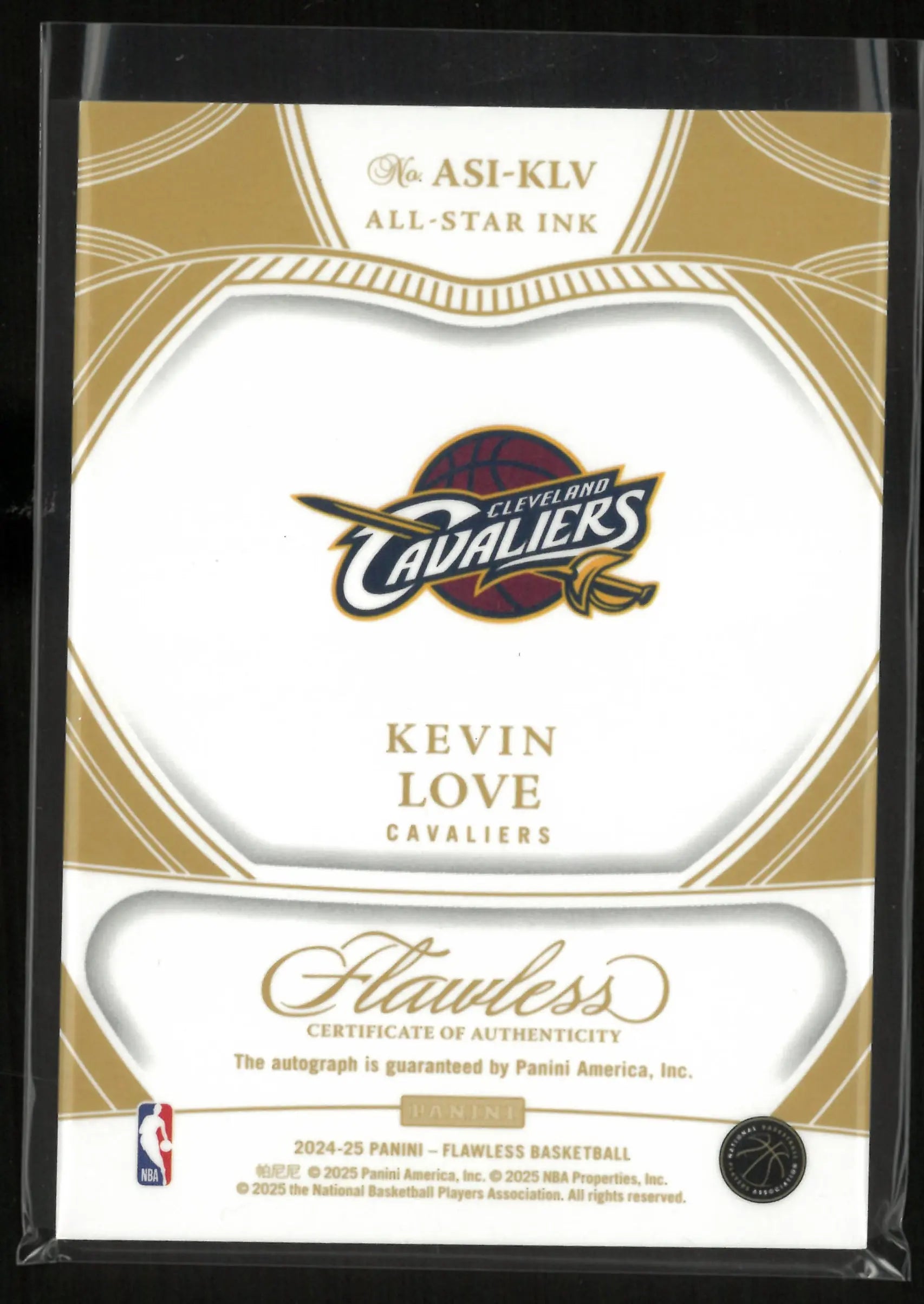 2024-25 Panini Flawless All-Star Ink Autograph Kevin Love Auto Red /15 