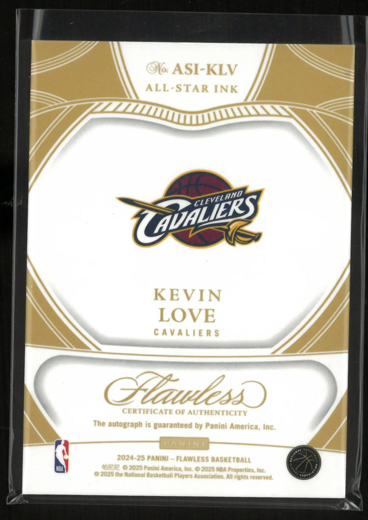 2024-25 Panini Flawless All-Star Ink Autograph Kevin Love Auto Red /15 