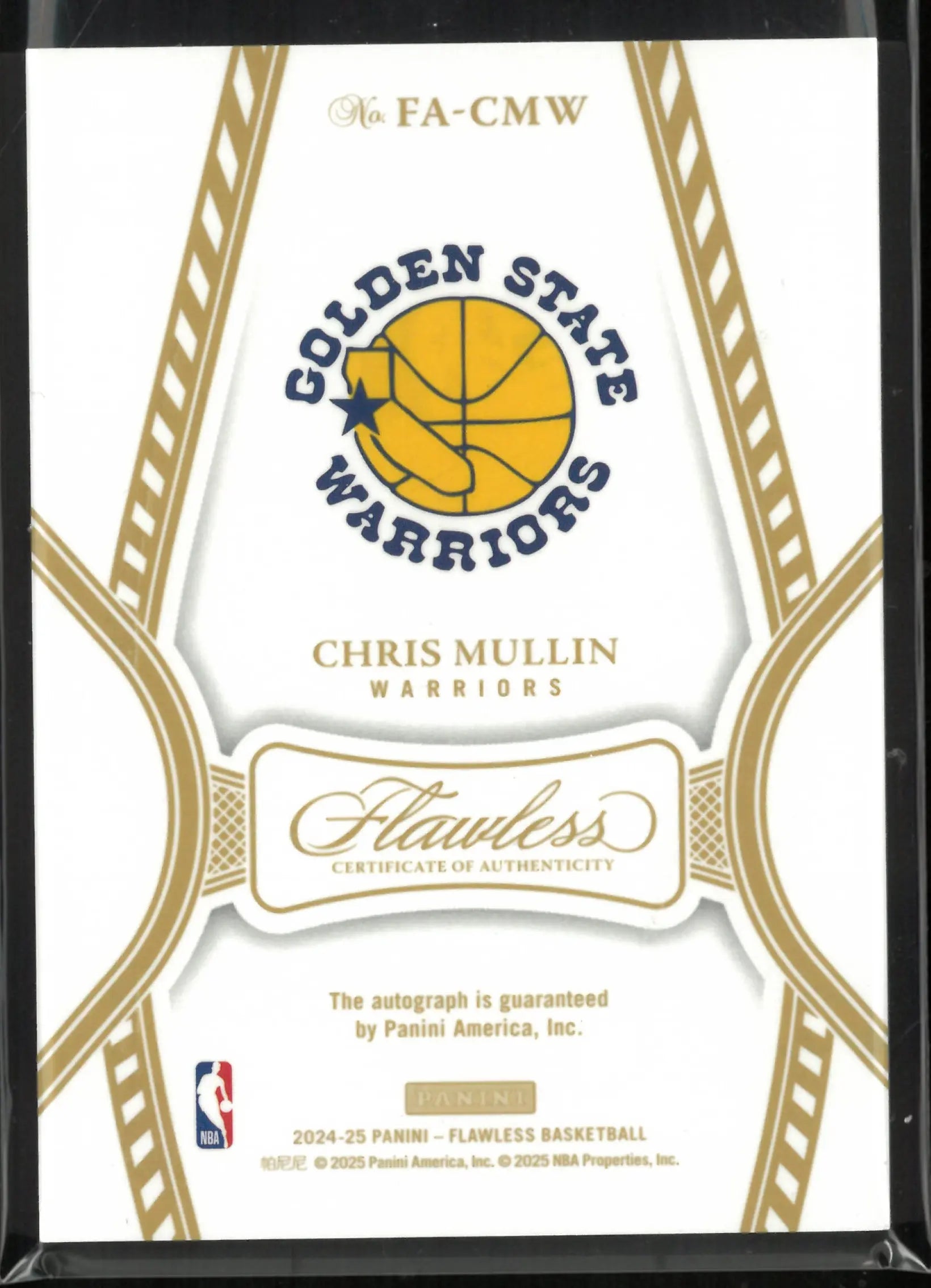 2024-25 Panini Flawless Basketball Blue Flawless Auto Chris Mullin /9 