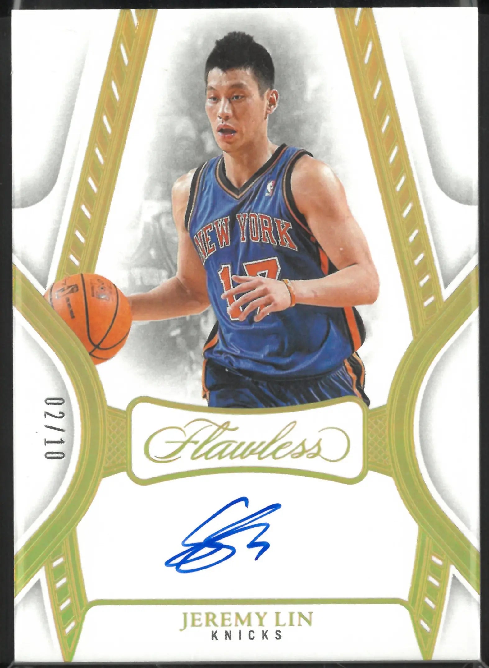 2024-25 Panini Flawless Basketball Gold Flawless Auto Jeremy Lin /10 