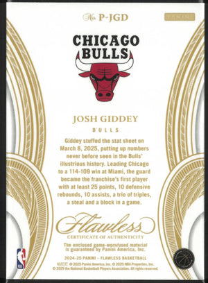 2024-25 Panini Flawless Basketball Patch Josh Giddey /25 