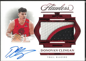 2024-25 Panini Flawless Basketball Red Horizontal Patch Auto Donovan Clingan /15 