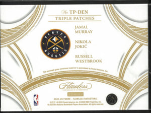 2024-25 Panini Flawless Basketball Triple Patches Murray Jokic Westbrook /25 