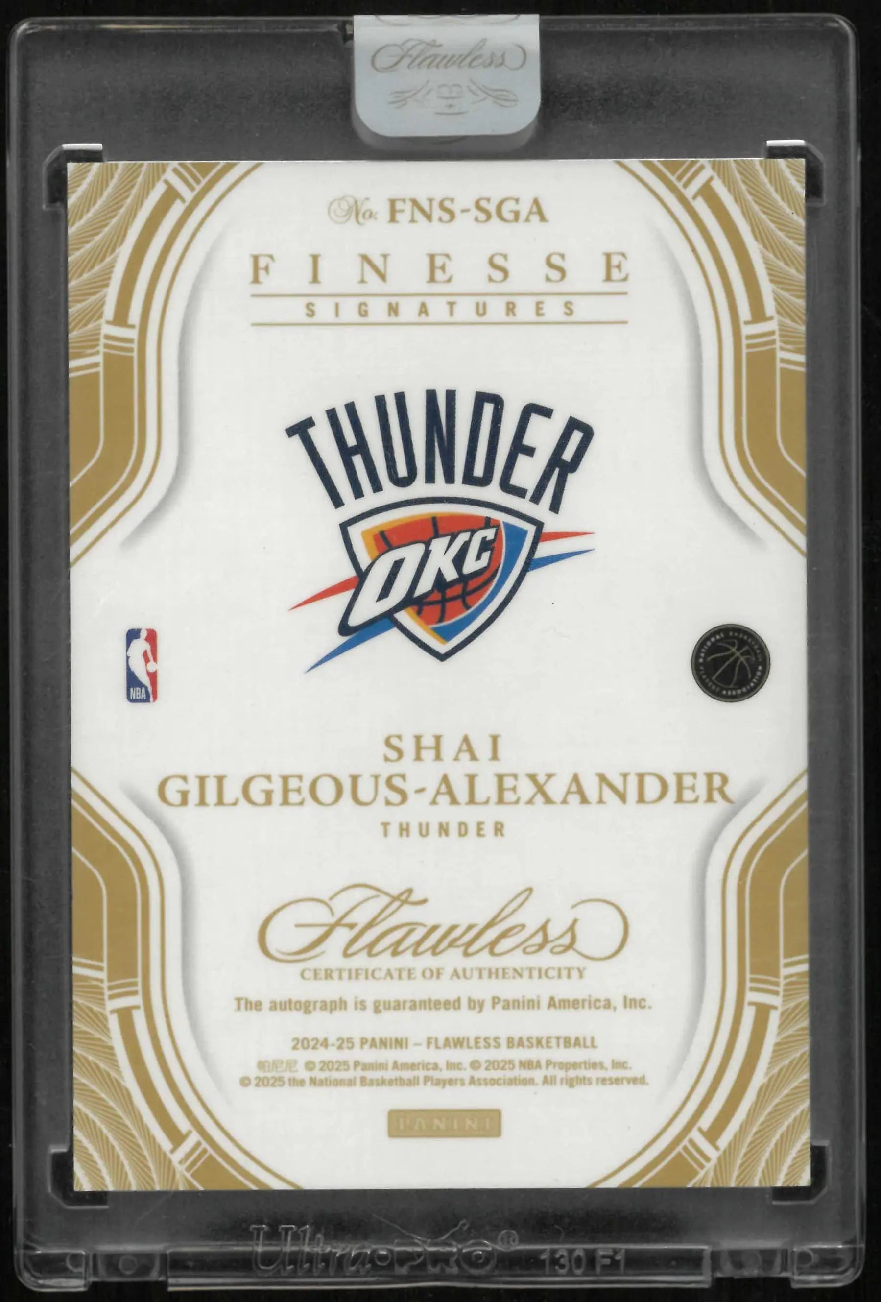 2024-25 Panini Flawless Finesse Autograph Shai Gilgeous-Alexander Purple /3 