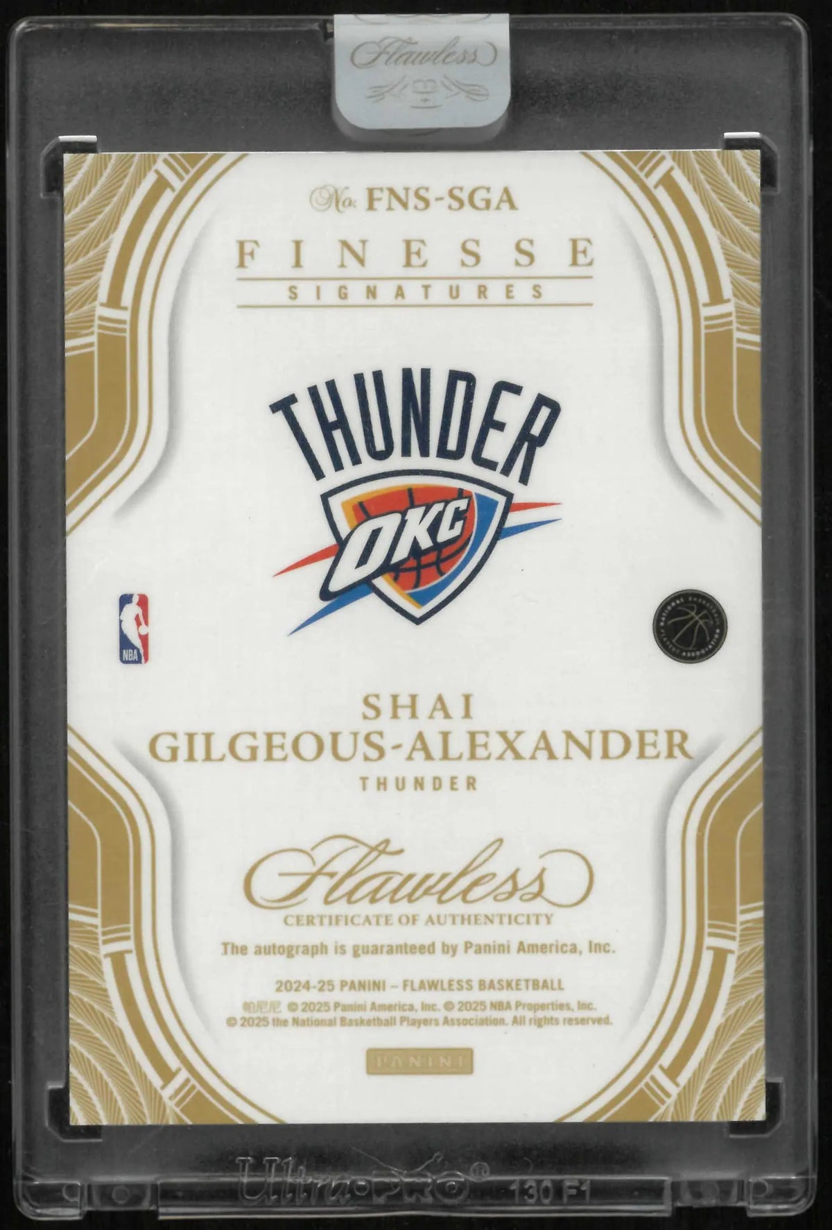 2024-25 Panini Flawless Finesse Autograph Shai Gilgeous-Alexander Purple /3 
