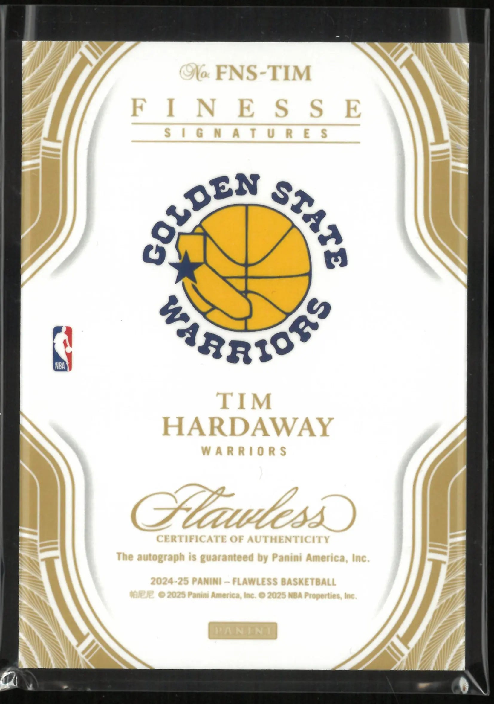 2024-25 Panini Flawless Finesse Signatures Autograph Tim Hardaway Auto /25 