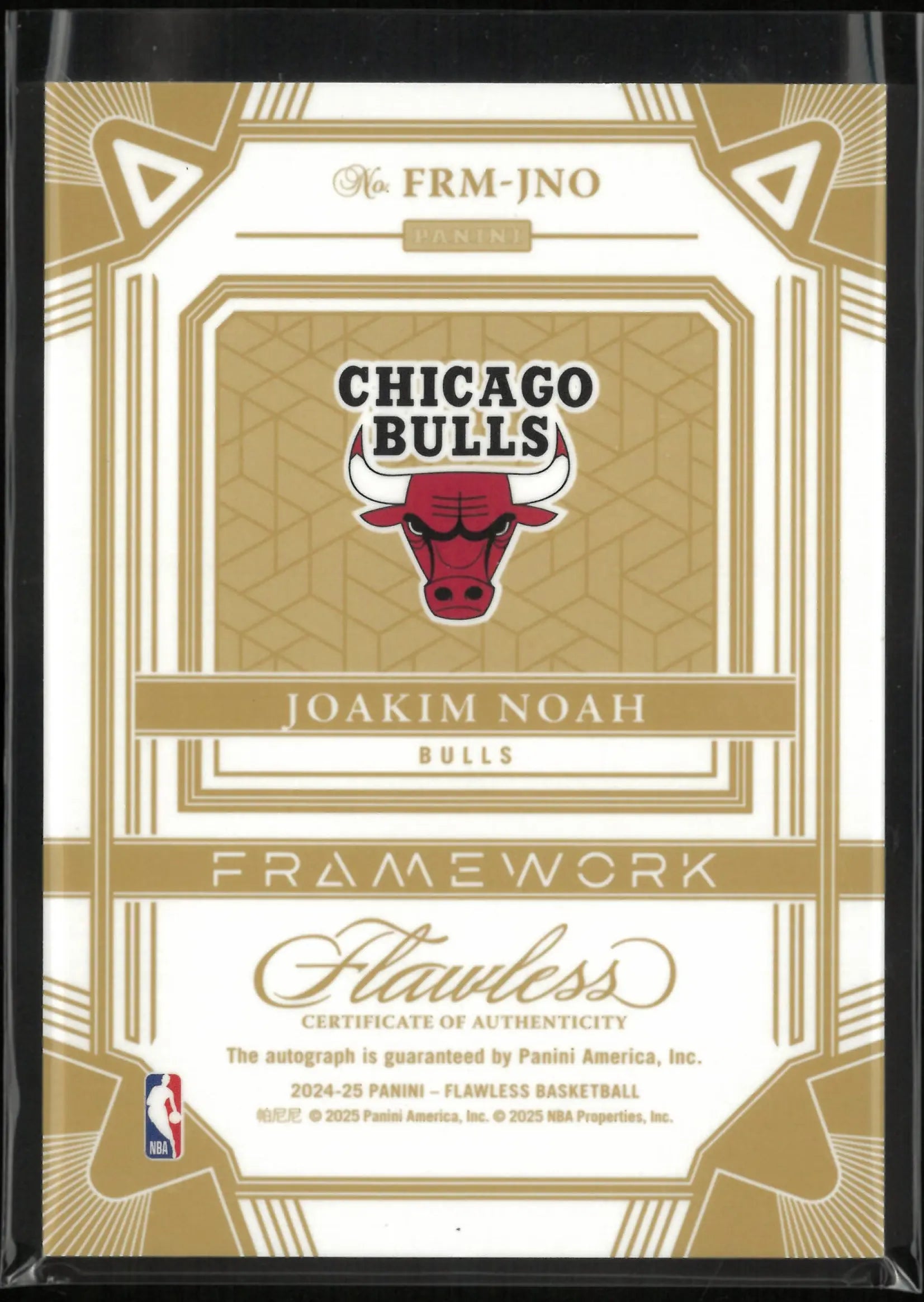 2024-25 Panini Flawless Framework Joakim Noah Autograph Auto Green /5 