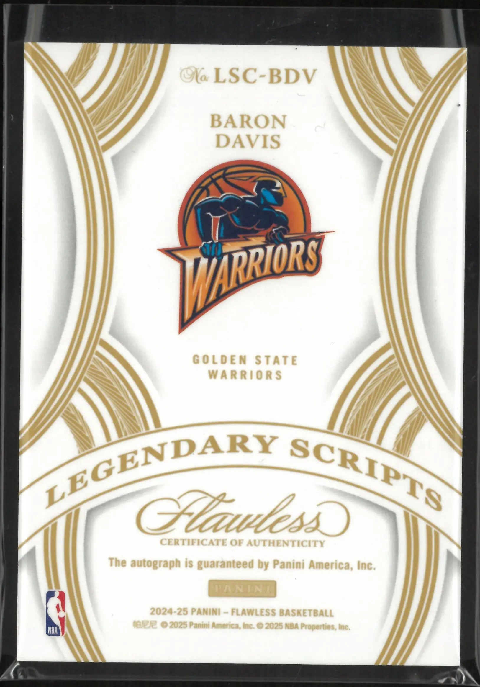 2024-25 Panini Flawless Legendary Scripts Autograph Baron Davis Auto /10 