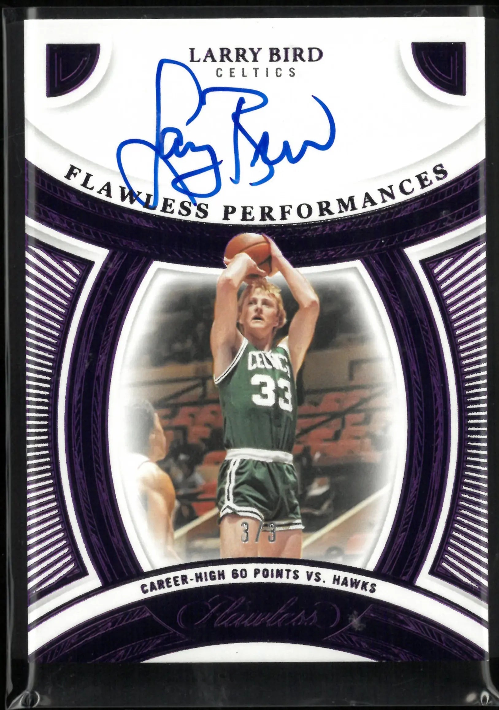 2024-25 Panini Flawless Performances Larry Bird Autograph Auto Purple /3 