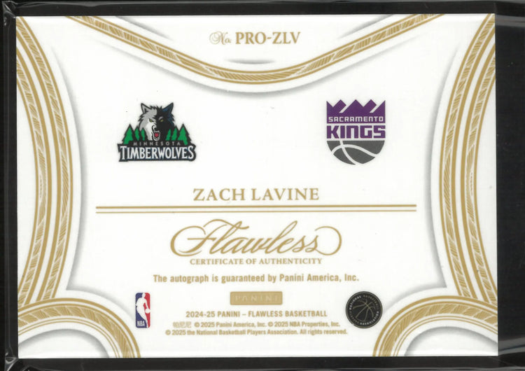 2024-25 Panini Flawless Progressions Autograph Zach Lavine Auto Red /15 