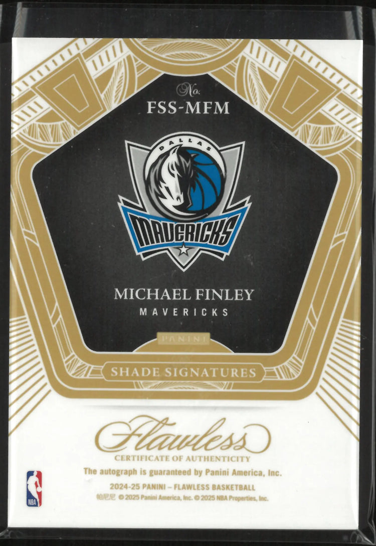 2024-25 Panini Flawless Shade Signatures Autograph Michael Finley Auto /25 