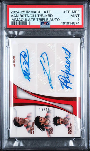 2024-25 Panini Immaculate Coll. Triple Auto Van Basten/Gullit/Rijkaard PSA 9 