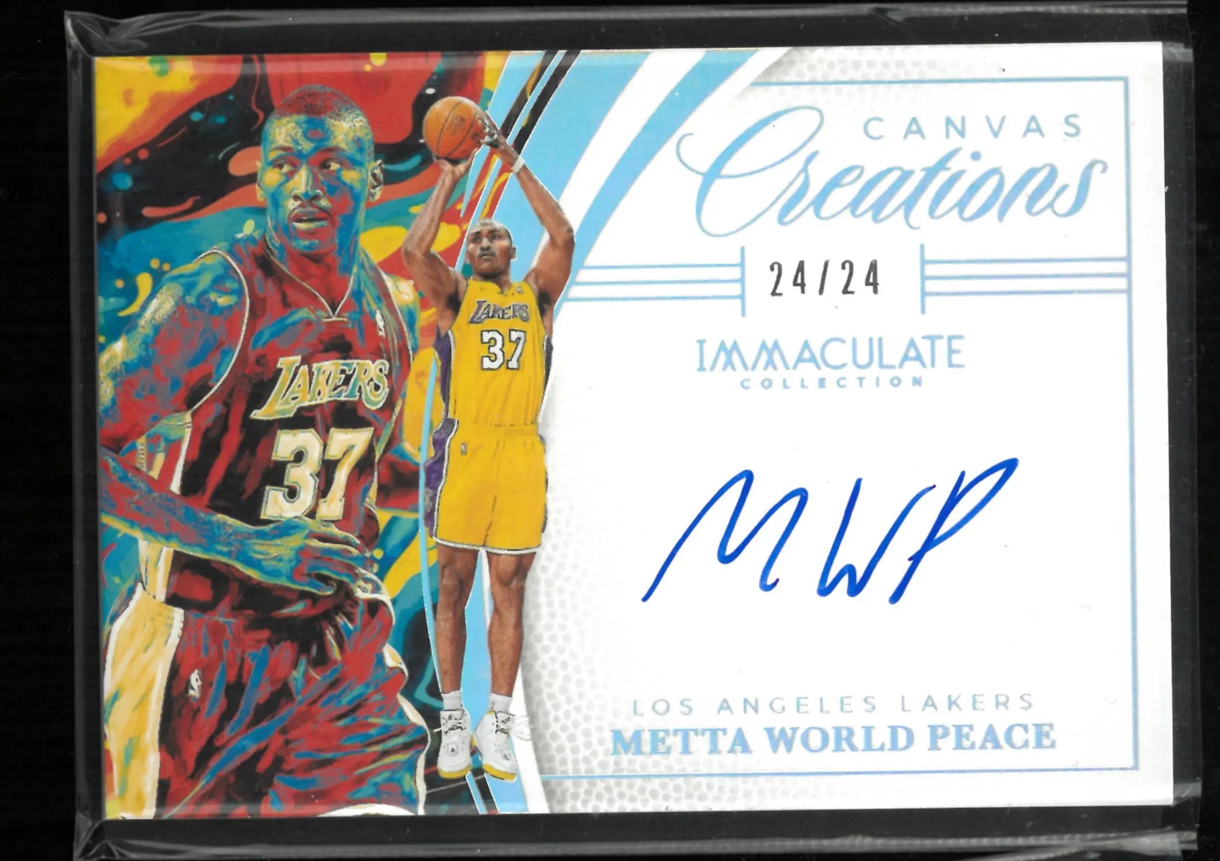 2024-25 Panini Immaculate Collection Canvas Creations Metta World Peace /24 