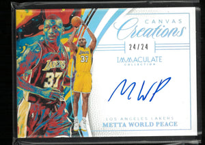2024-25 Panini Immaculate Collection Canvas Creations Metta World Peace /24 