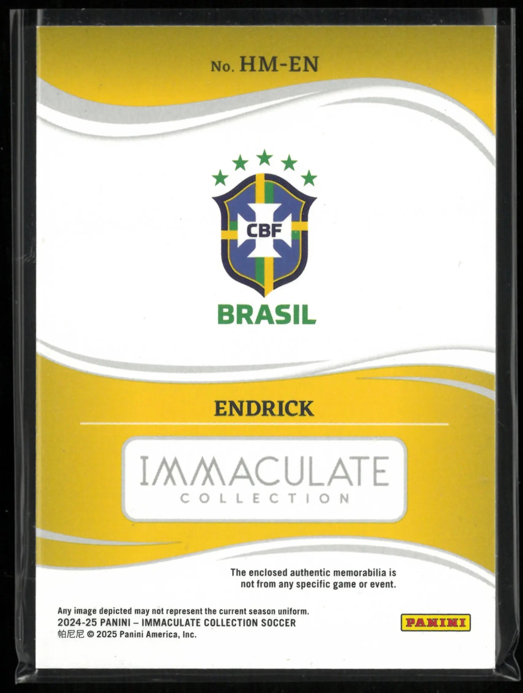 2024-25 Panini Immaculate Collection Heralded Material Patch Endrick /25 