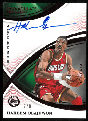 2024-25 Panini Immaculate Collection Red International Notoriety Auto Hakeem Olajuwon /8 