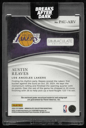 2024-25 Panini Immaculate Patch Autograph Austin Reaves Auto Red /15 