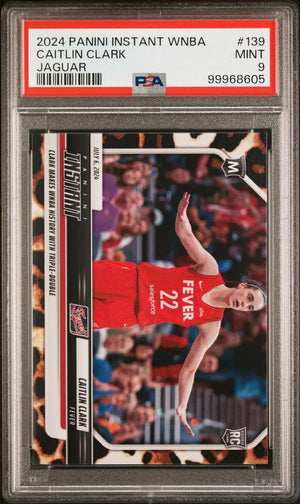 2024-25 Panini Instant WNBA Basketball Rookie Caitlin Clark RC Jaguar /10 PSA 9 