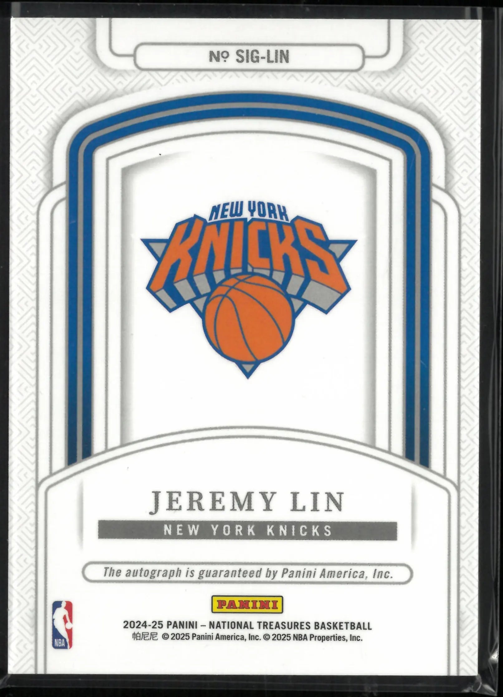 2024-25 Panini National Treasure Autograph Jeremy Lin Auto Blue /49 