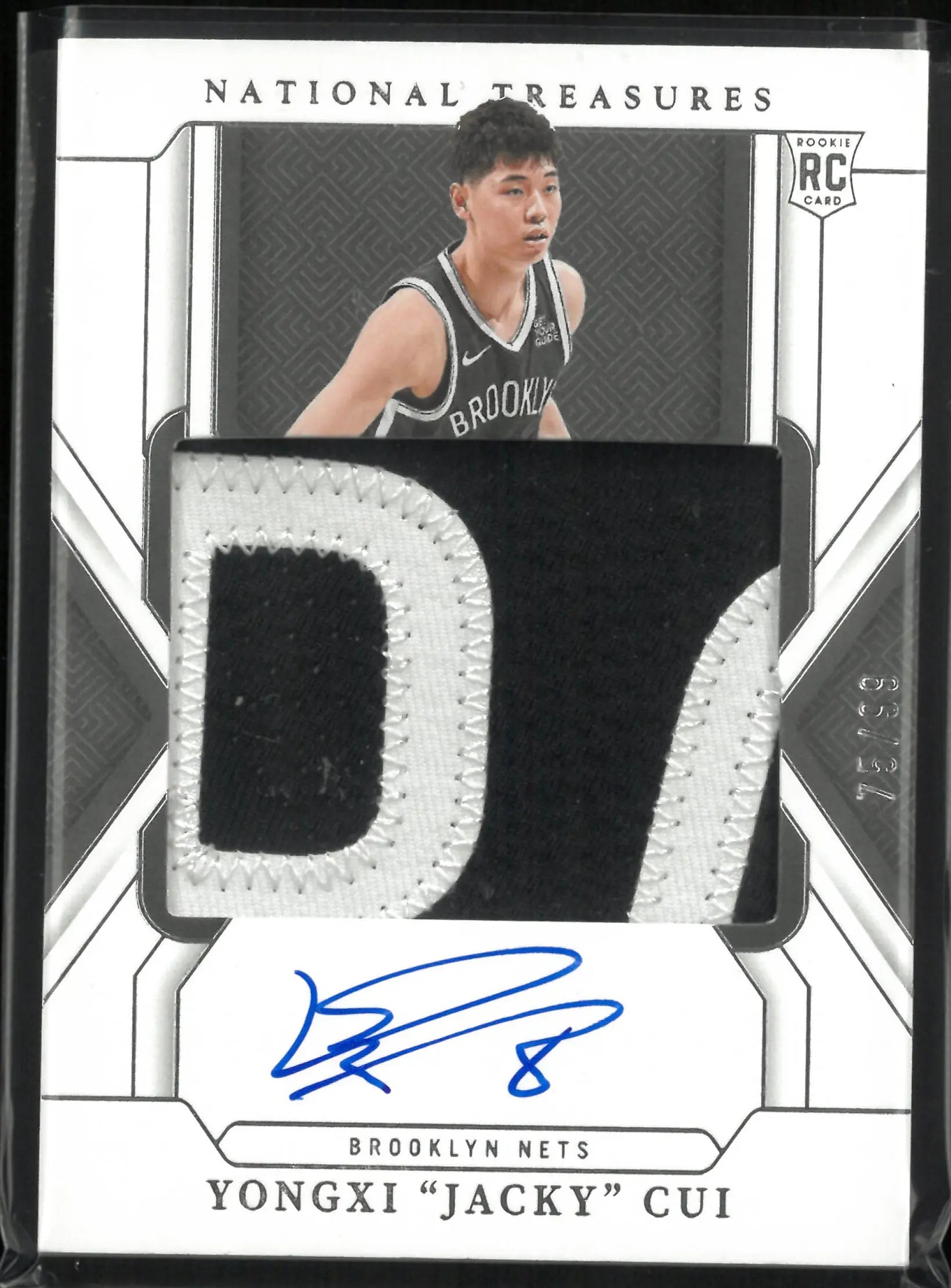 2024-25 Panini National Treasure Rookie Patch Auto Yongxi "Jacky" Cui Auto RC/99 