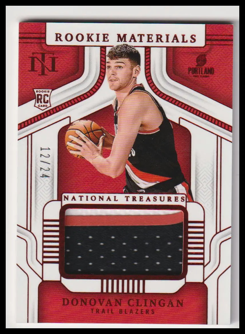 2024-25 Panini National Treasure Rookie Patch Donovan Clingan Red /24 RC 