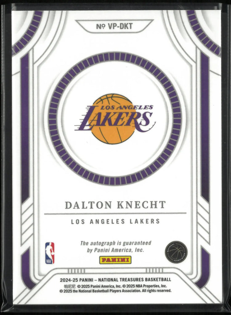 2024-25 Panini National Treasure Viewpoint Signature  Dalton Knecht Autograph /25 
