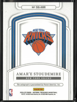 2024-25 Panini National Treasures Autograph Amar'e Stoudemire Auto /10 