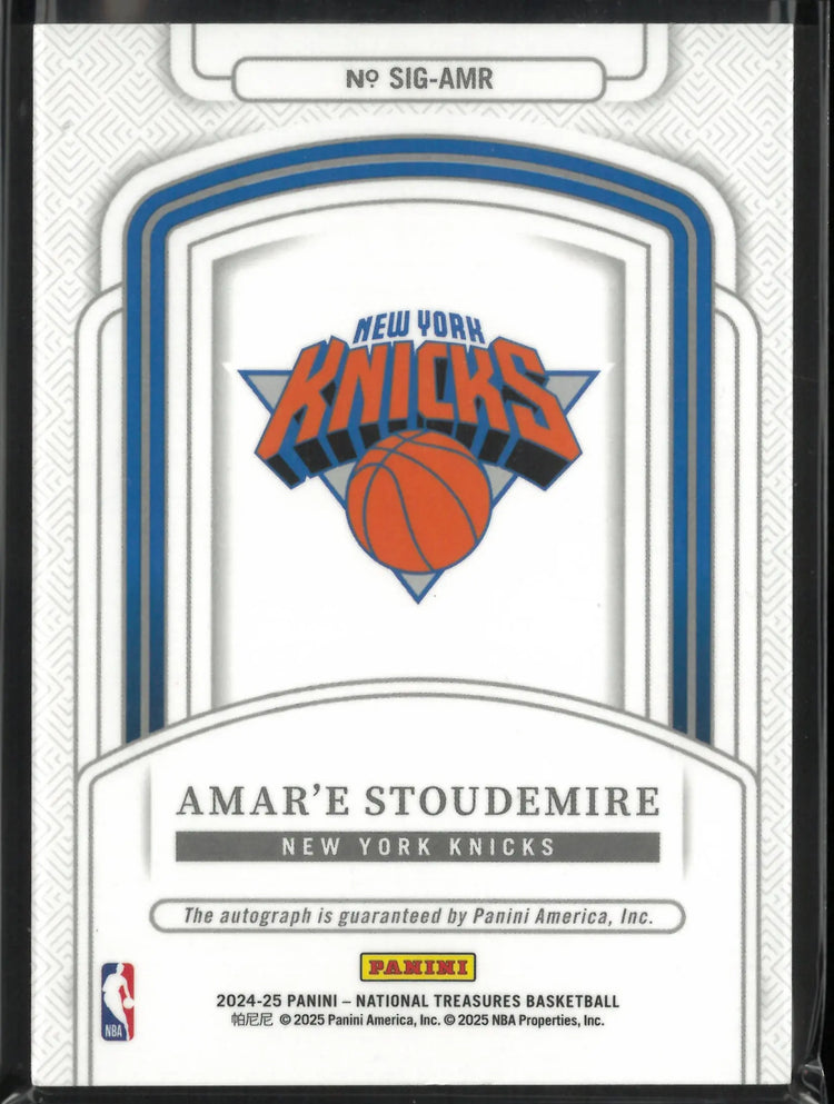 2024-25 Panini National Treasures Autograph Amar'e Stoudemire Auto /10 