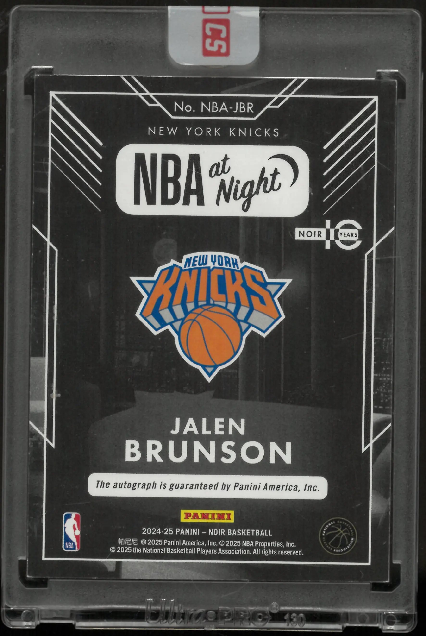 2024-25 Panini Noir NBA at Night Autograph Jalen Brunson Auto /15 