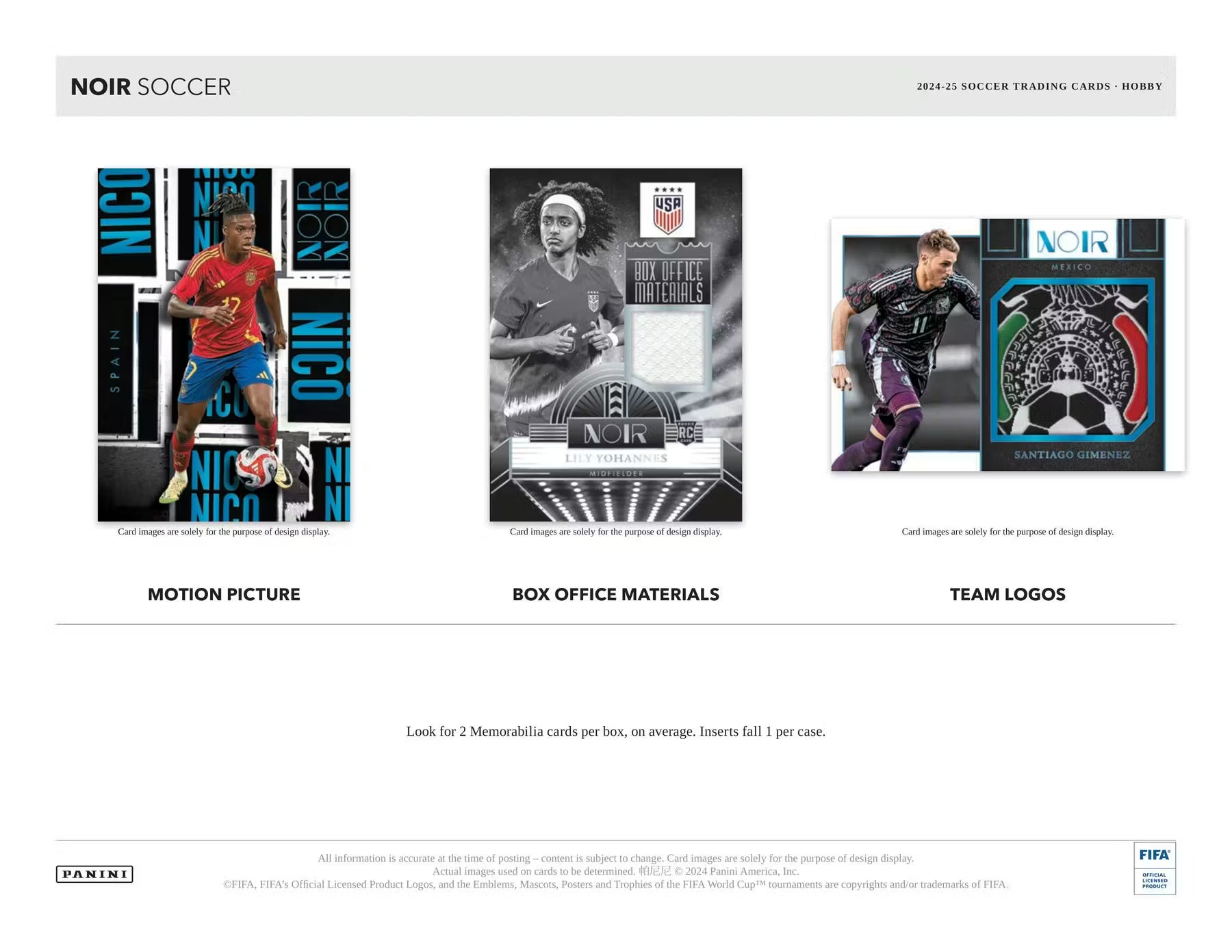 2024-25 Panini Noir Soccer Hobby Box 