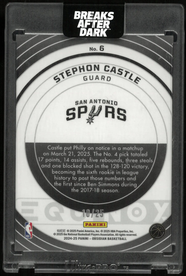 2024-25 Panini Obsidian Basketball Green Equinox Rookie Stephon Castle /25 