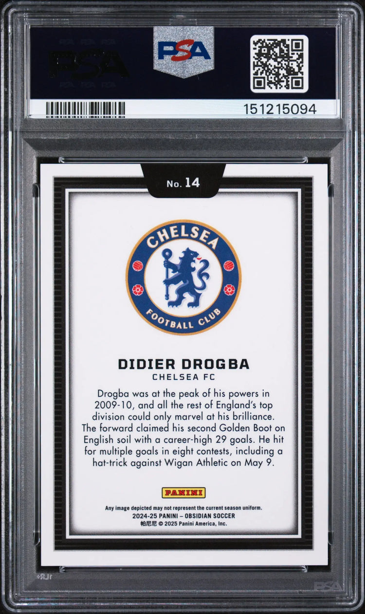 2024-25 Panini Obsidian Black Color Blast Didier Drogba PSA 9 