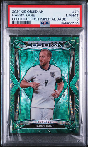 2024-25 Panini Obsidian Electric Etch Imperial Jade Harry Kane /26 PSA 8 