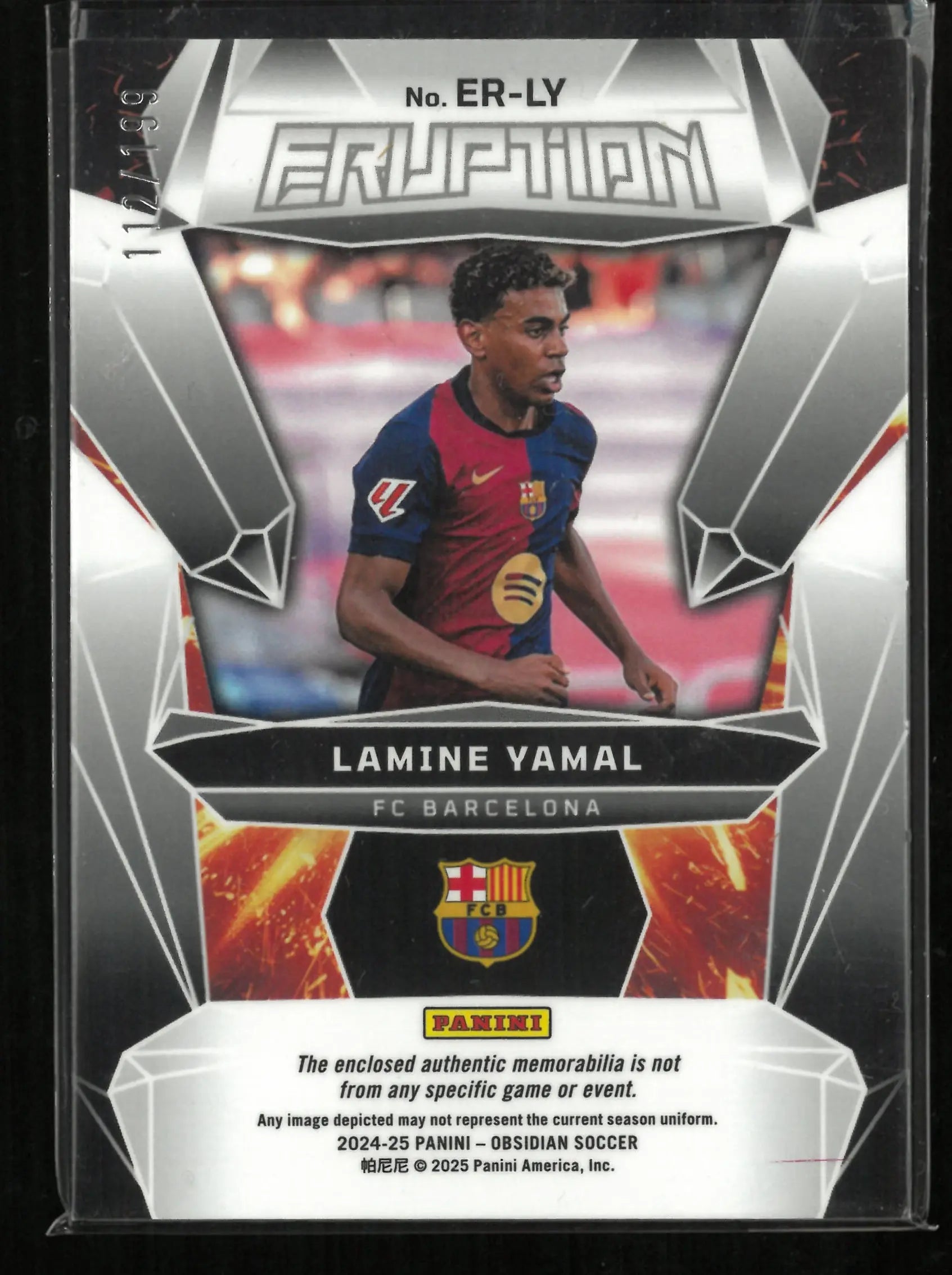 2024-25 Panini Obsidian Eruption Lamine Yamal Patch /199 