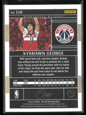 2024-25 Panini One and One Rookie Kyshawn George Red /15 RC 