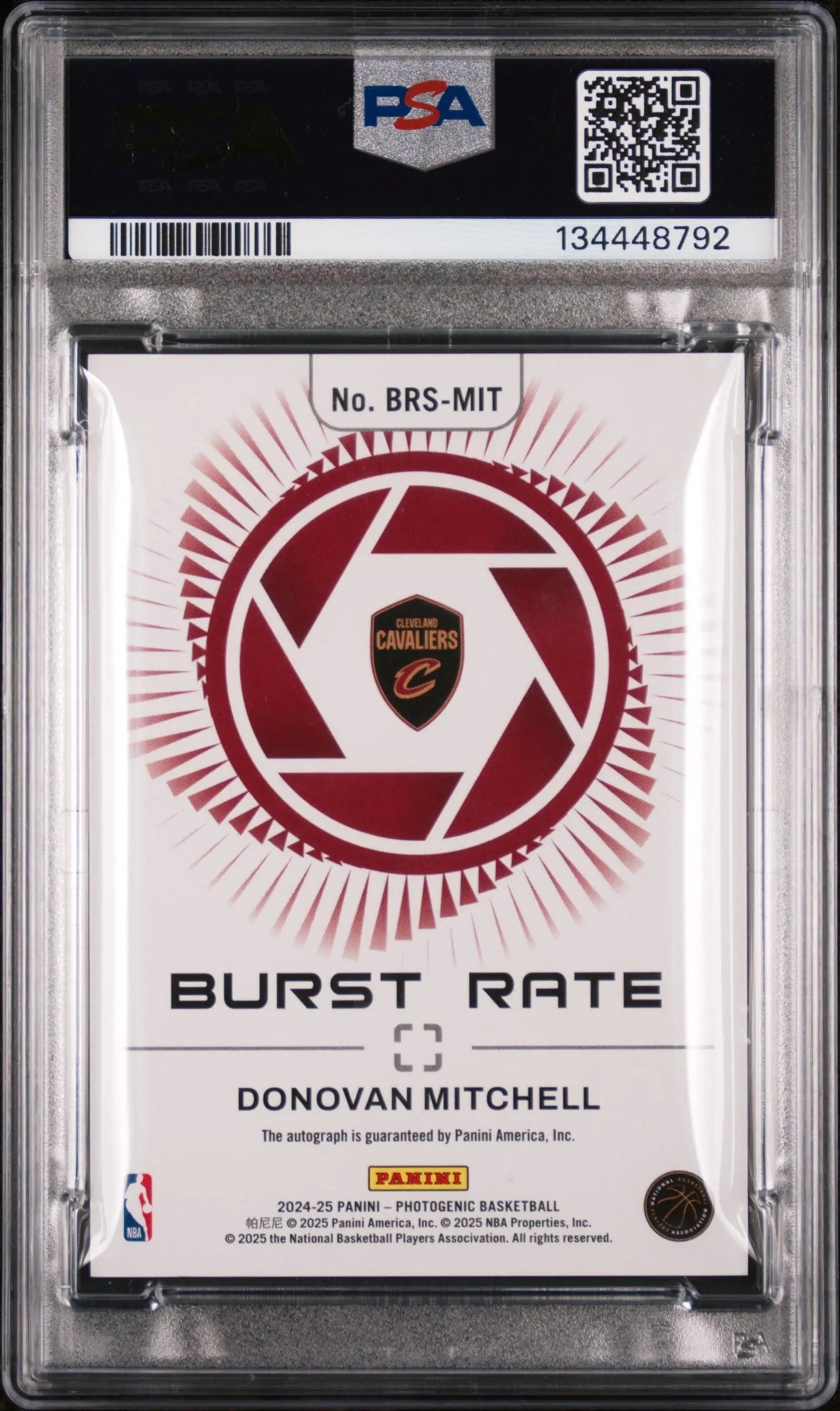 2024-25 Panini Photogenic Burst Rate Fireworks Auto Donovan Mitchell /5 PSA 10 