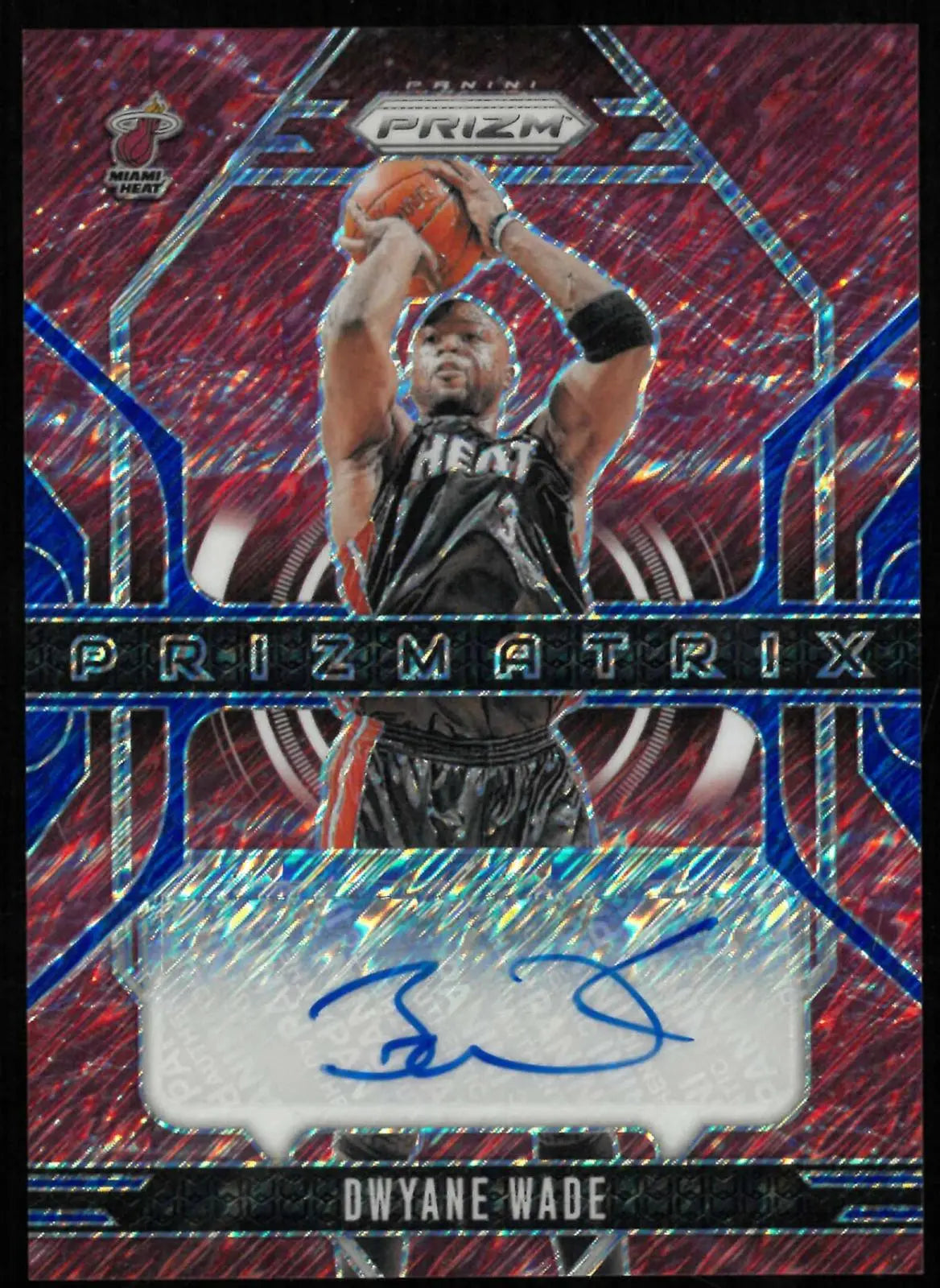2024-25 Panini Prizm Prizmatrix Autograph Dwyane Wade Auto Red Shimer /25 