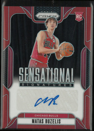 2024-25 Panini Prizm Sensational Signature Matas Buzelis Autograph Auto Red /99 